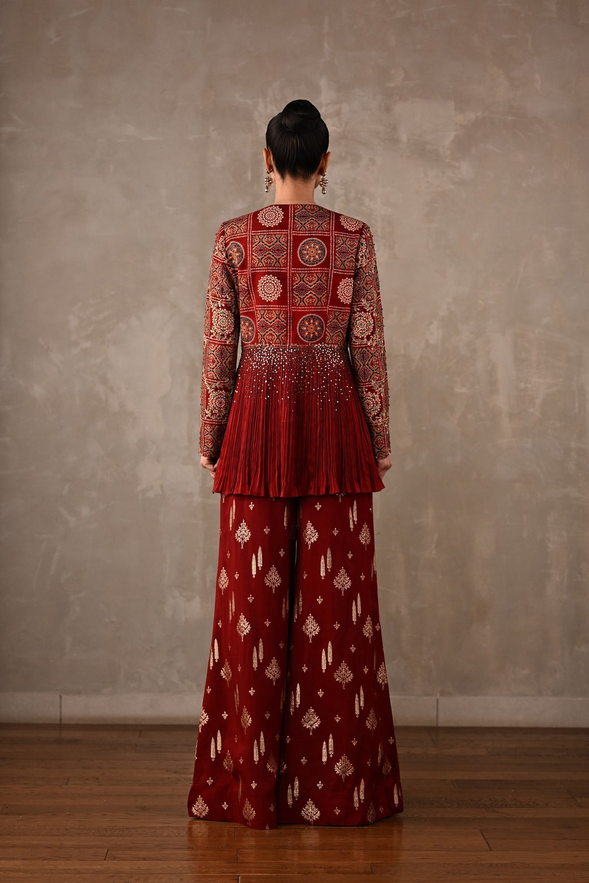 Embellished Printed Peplum Co-ord Set