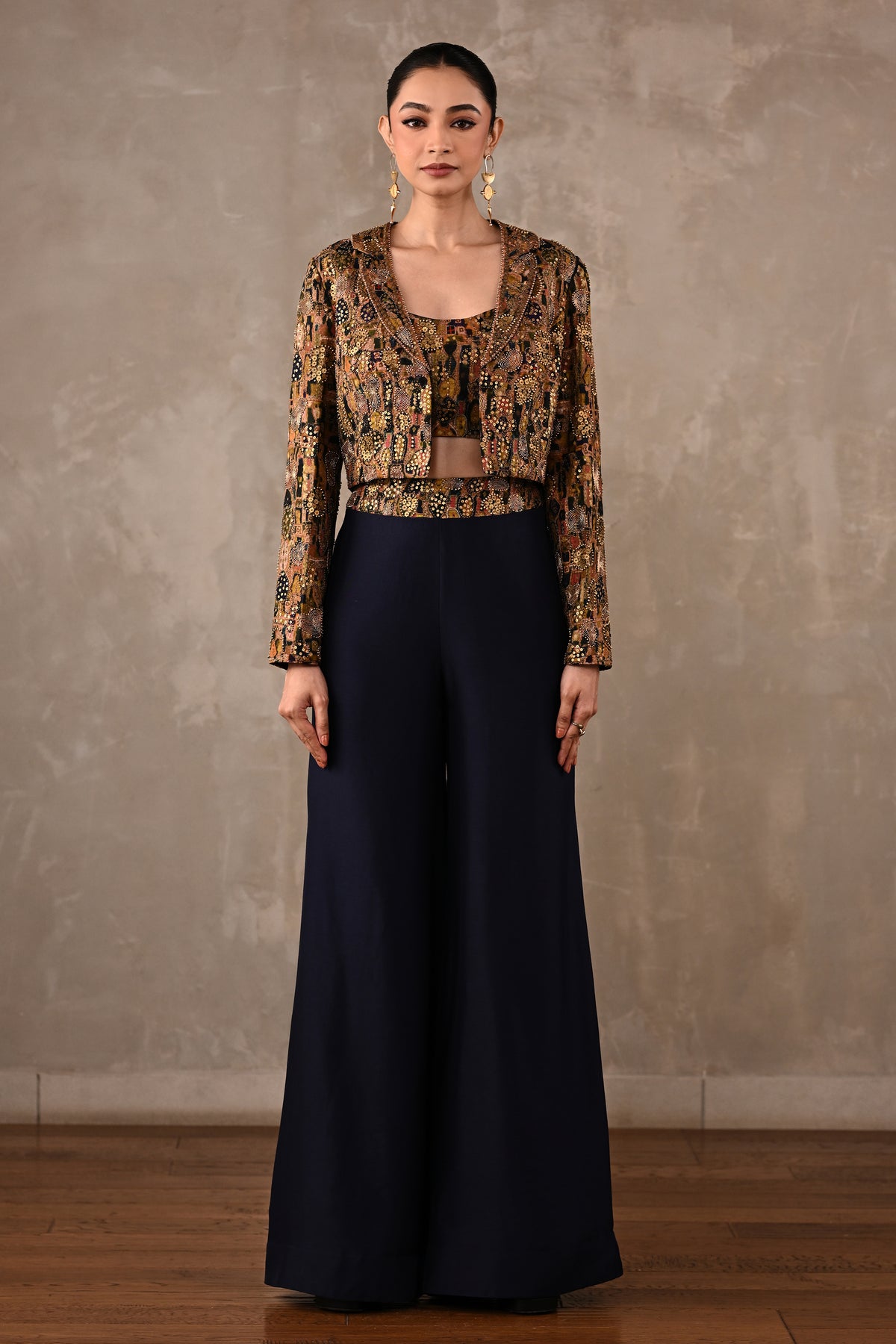 Embellished Cropped Jacket Co-ord Set