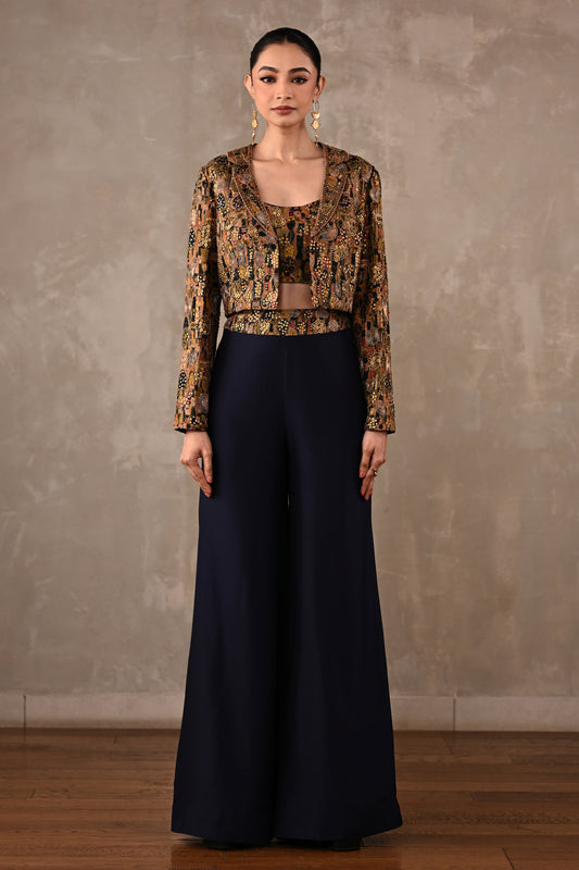Embellished Cropped Jacket Co-ord Set