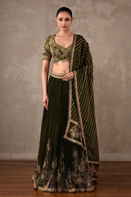 Botanical Drape Embellished Lehenga Set