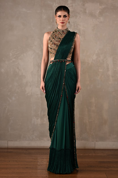 Bejewelled Drape Saree Set