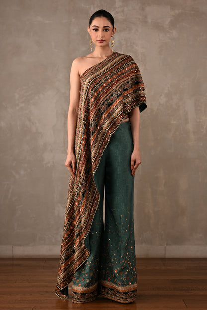 Embellished One-Shoulder Co-ord Set
