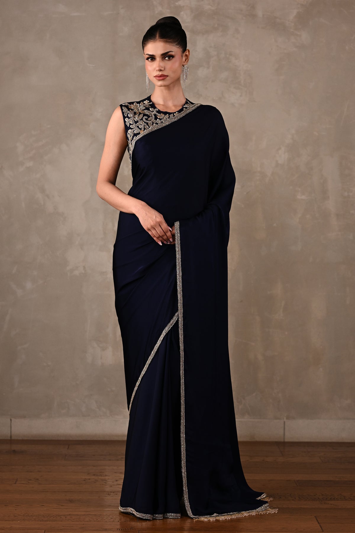 Embroidered Georgette Saree Set
