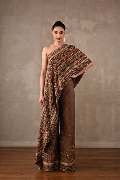 Embellished One-Shoulder Co-ord Set