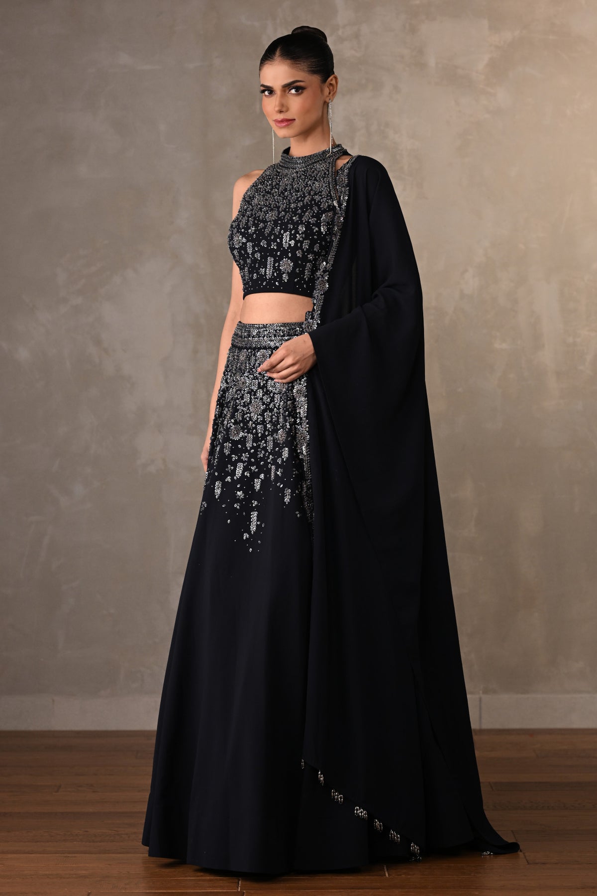 Halter Neck Embellished Lehenga Set