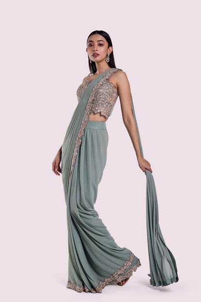 Sylvan Bustier Drape Saree