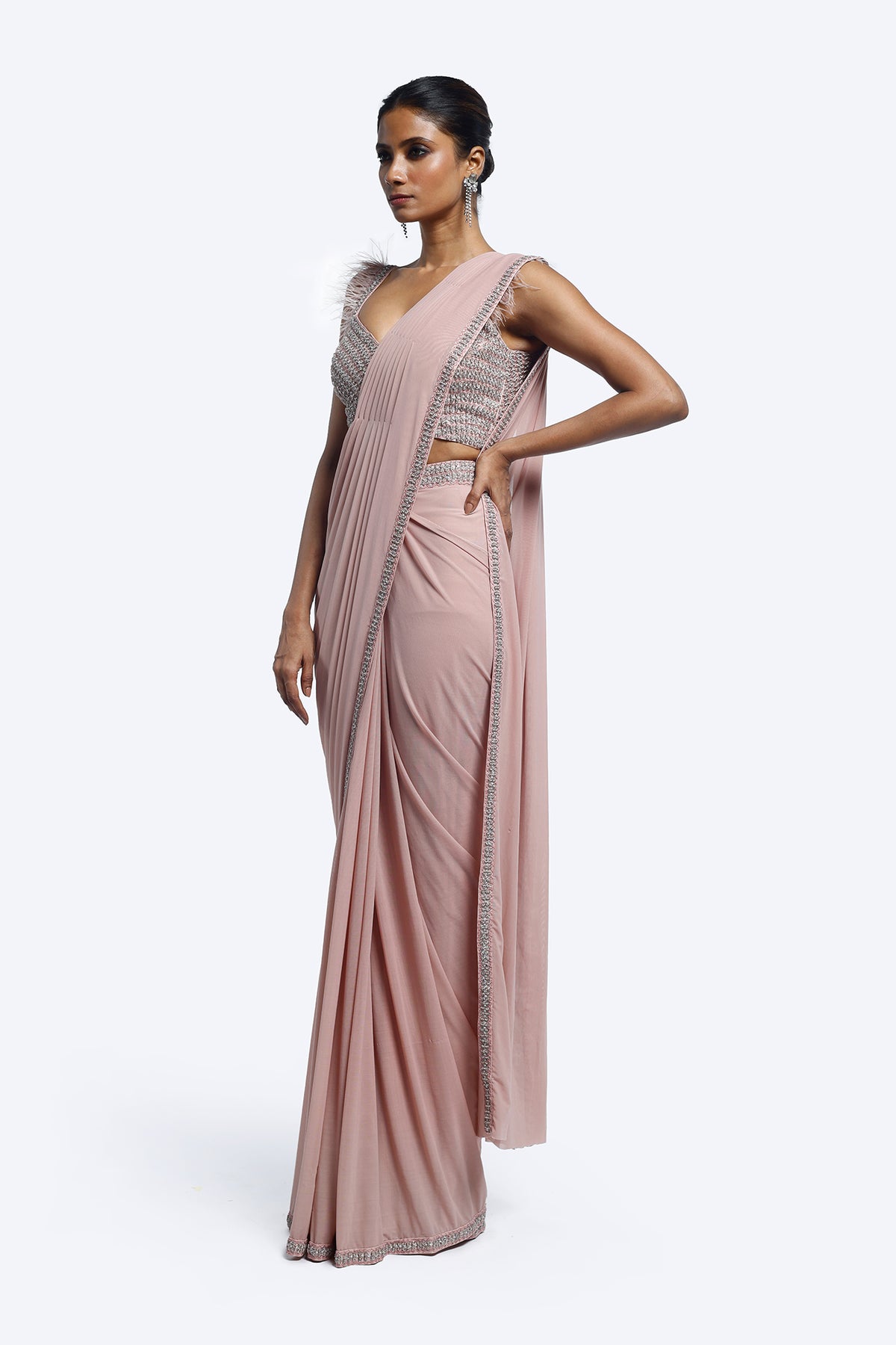 Pink Swan Drape Saree