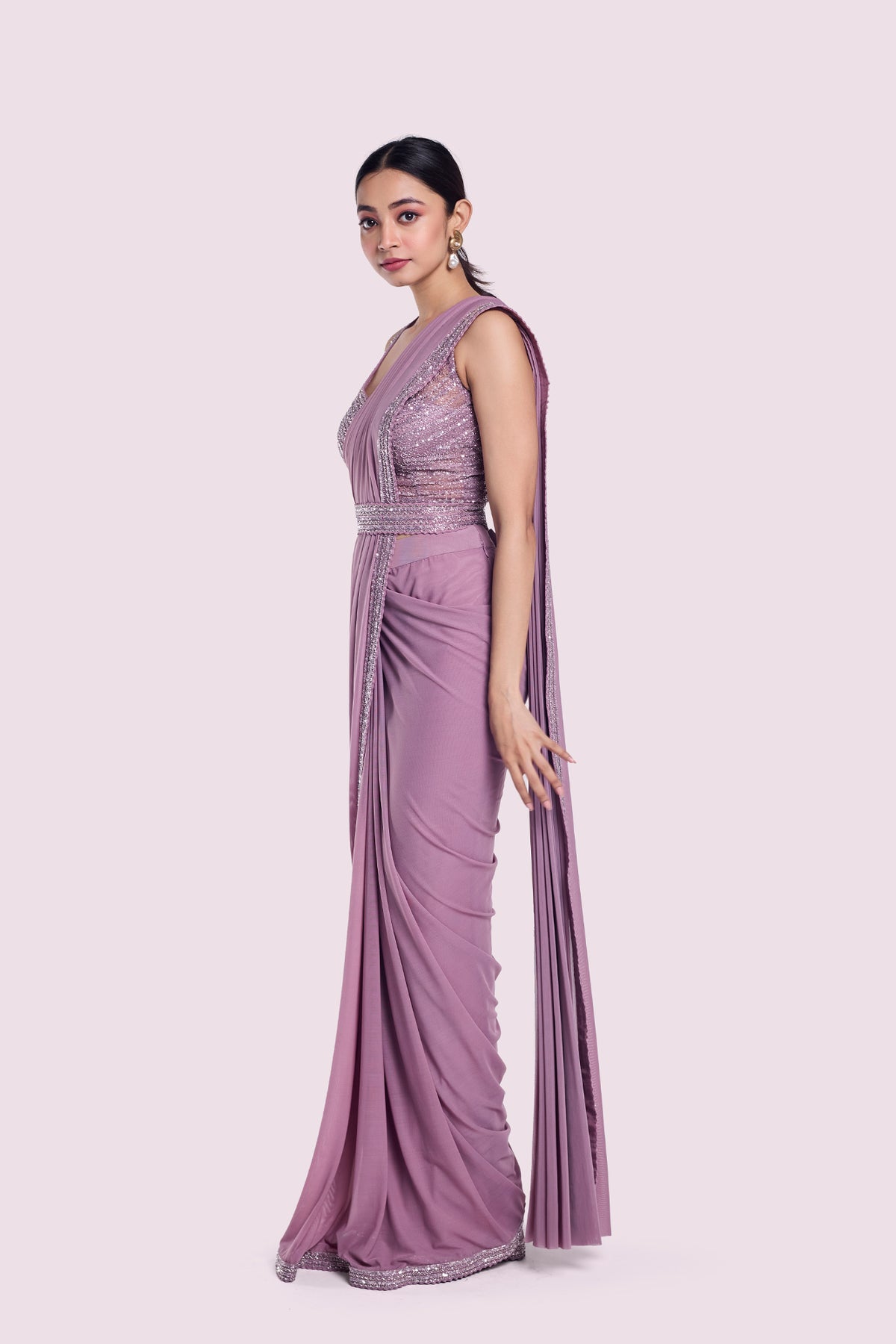 Minimal Embellished Drape Saree