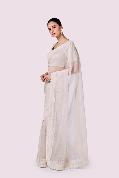 Winter Moti Organza Saree