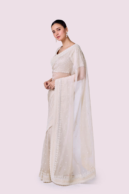 Winter Moti Organza Saree