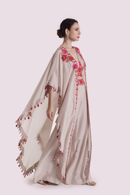 Thread Embroidered Silk Co-Ord Set