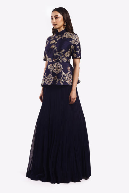 Sequinned Soft Peplum Co-Ord Set