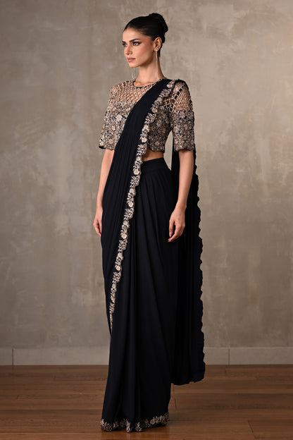 Noir Cutwork Drape Saree