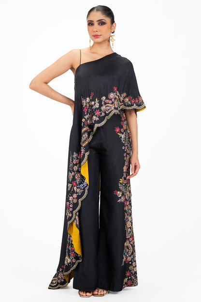 One shoulder Silk Co-ord
