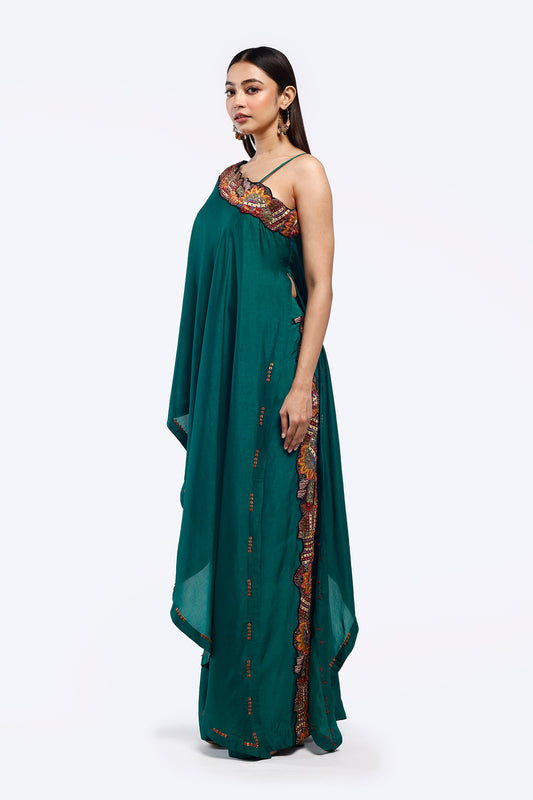 Mono sleeve silk kaftan co-ord set