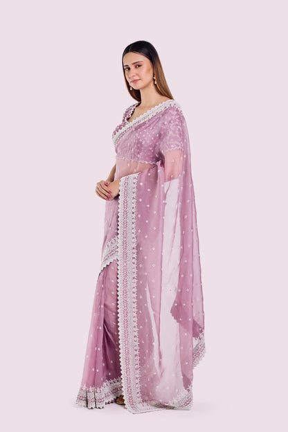 Winter Moti Organza Saree