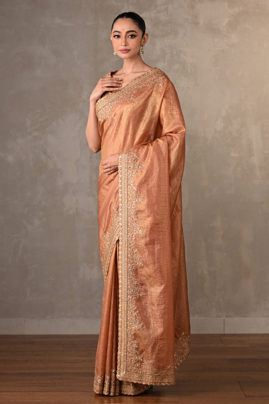 Rustic Radiance Tissue Saree Set
