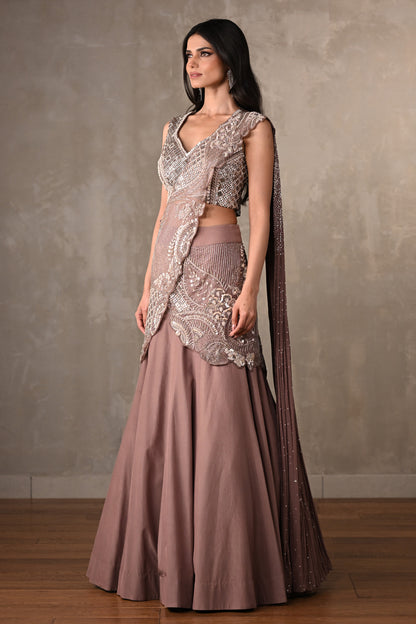 Sandrift Embellished Crepe Lehenga Set