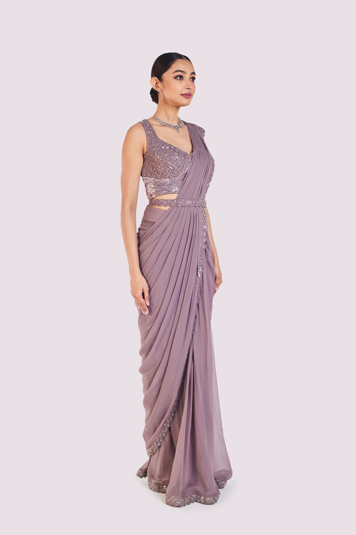Embellished Bustier Drape Saree