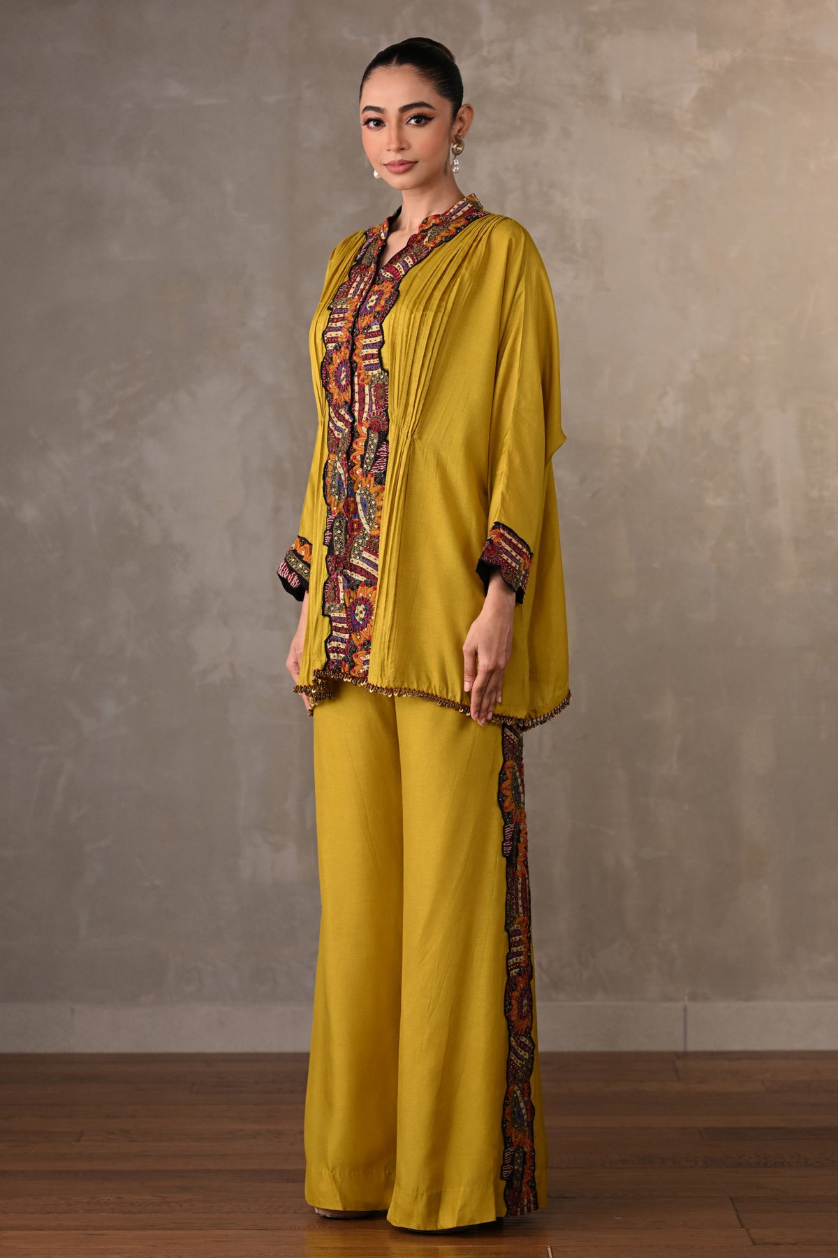 Panel Embroidered Silk Co-Ord Set