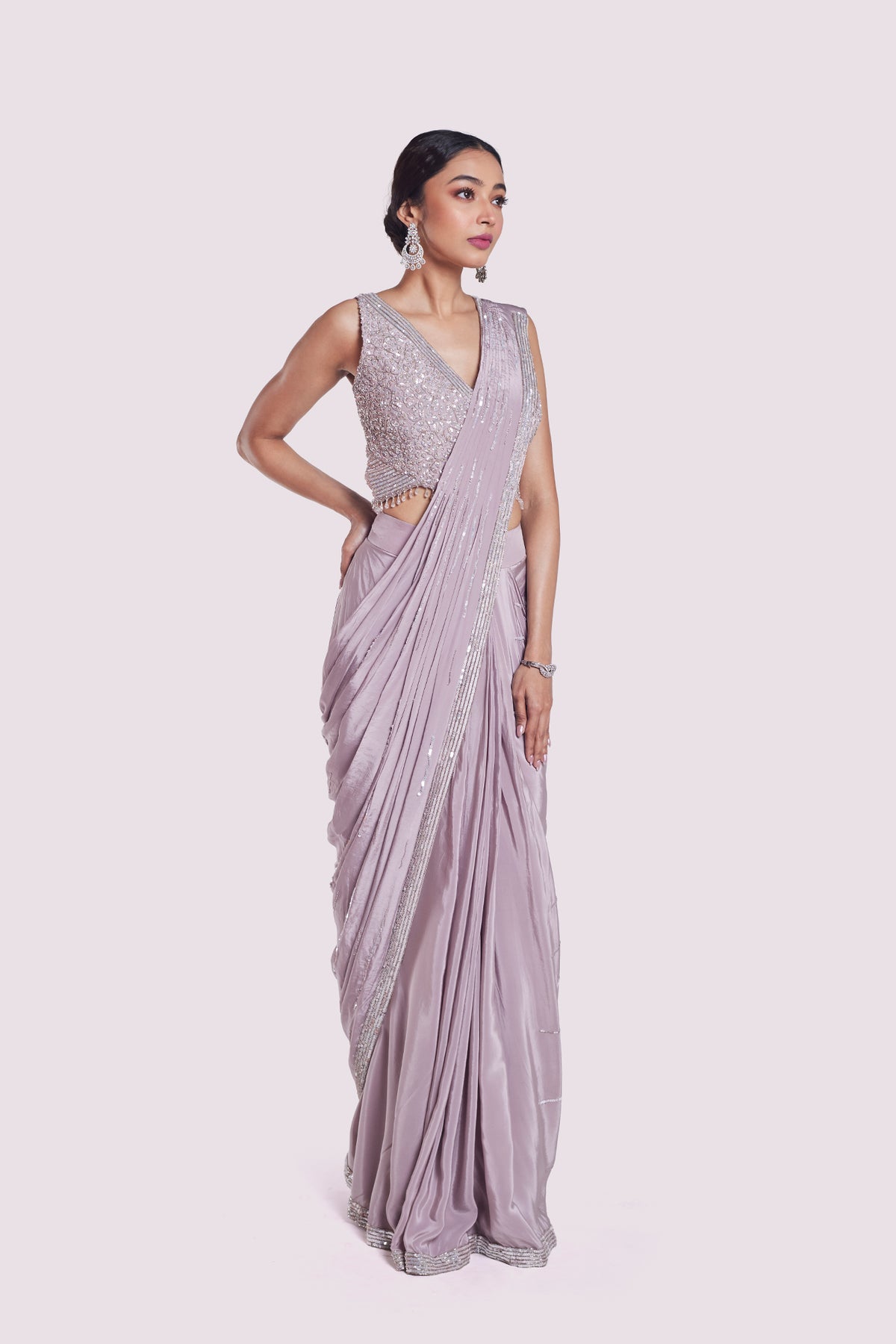 Dusty Onion Drape Saree