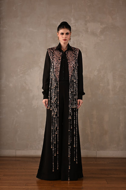 Fringe Embroidered Shirt Co-ord Set