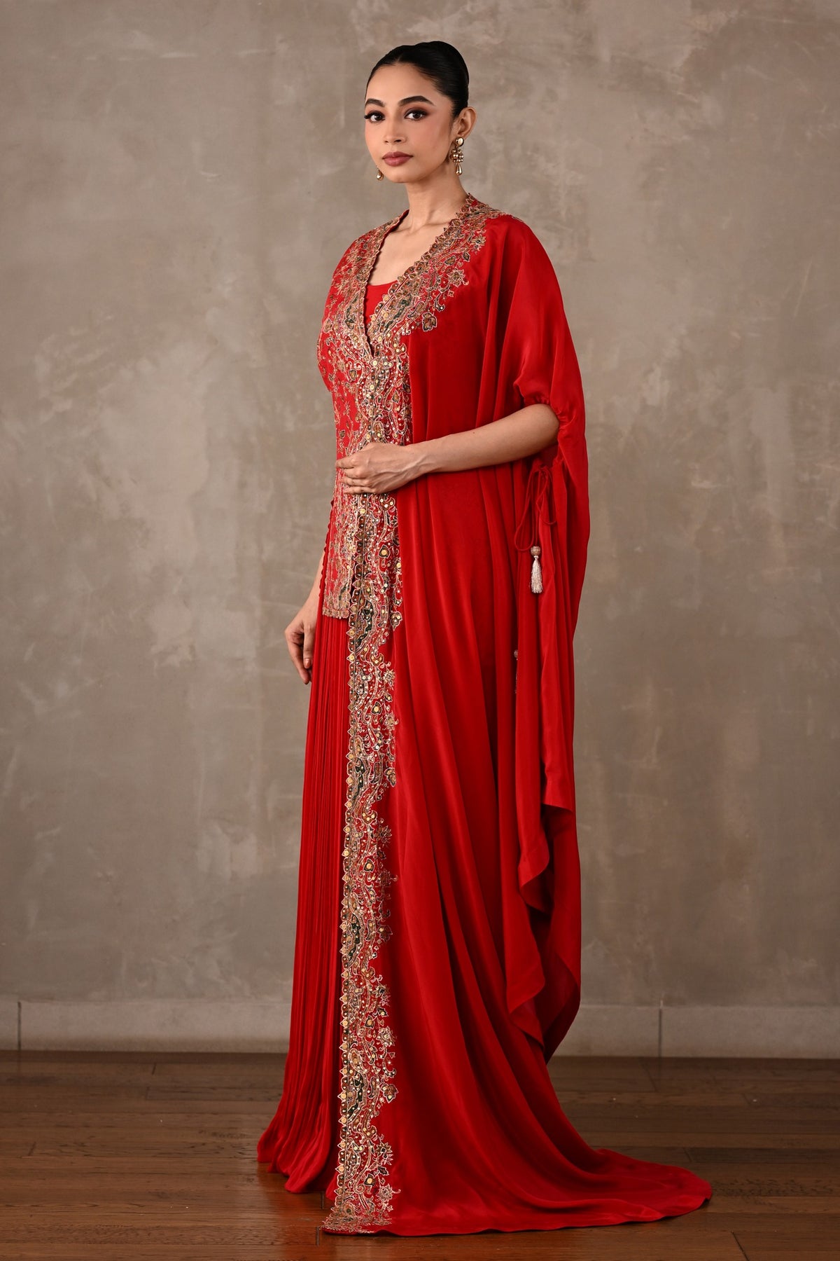 Embroidered Pleated Sharara Set