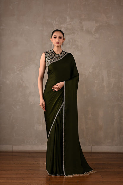 Embroidered Georgette Saree Set