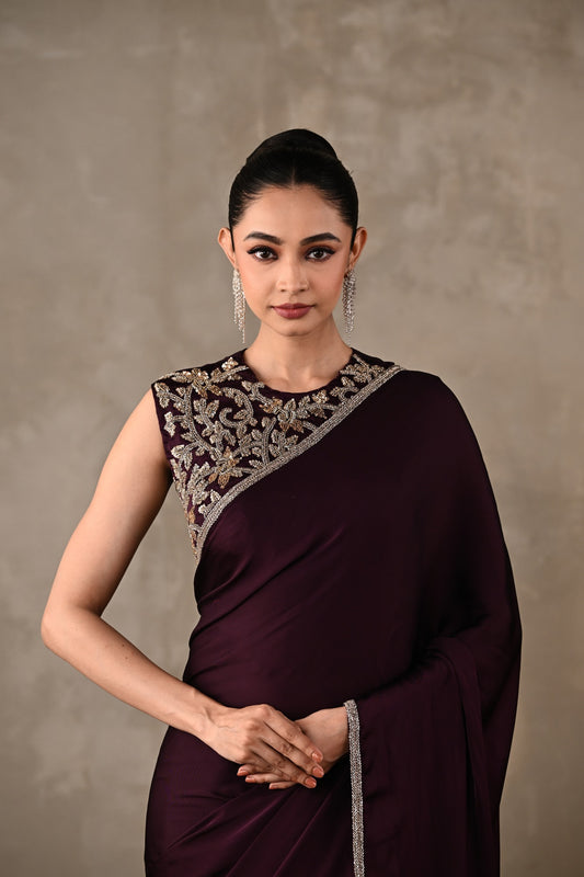 Embroidered Georgette Saree Set