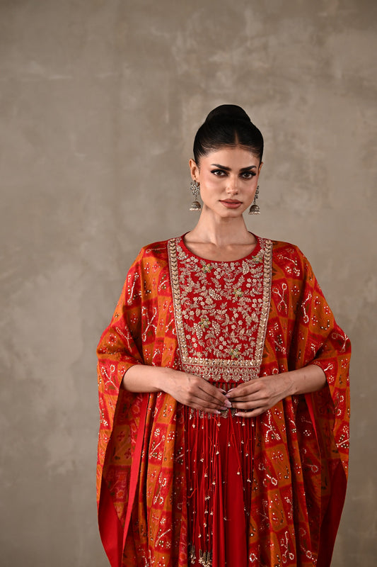 Pochampally Cape-Top & Drape Skirt Set