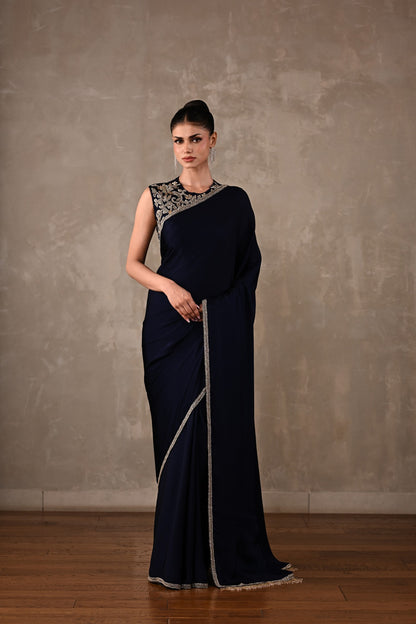 Embroidered Georgette Saree Set