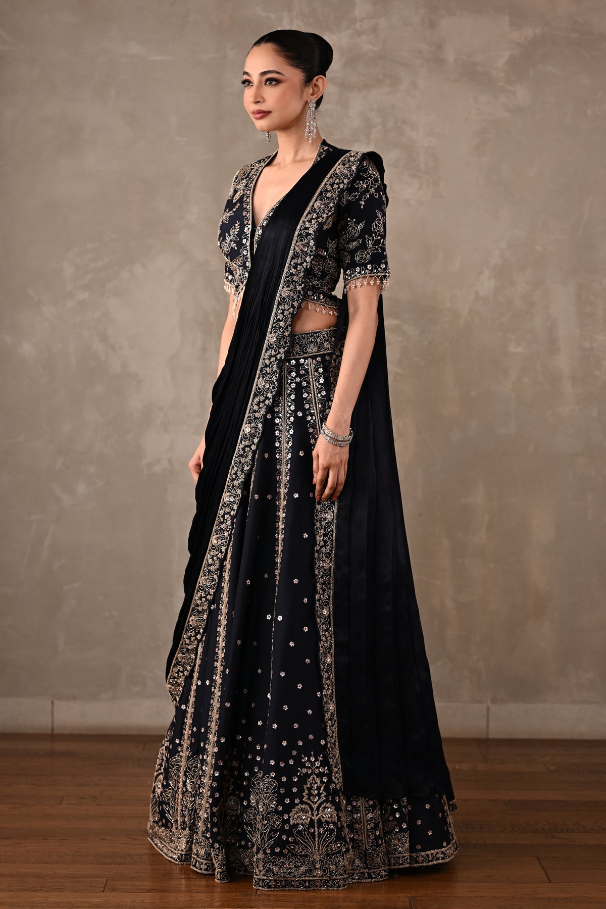 Regal Drape Embellished Lehenga Set