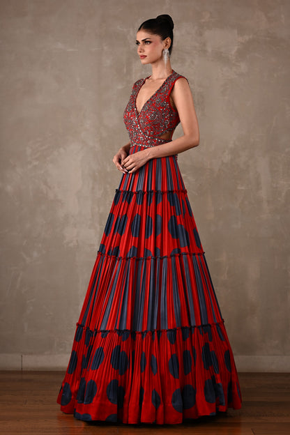 Polka Muse Tiered Gown