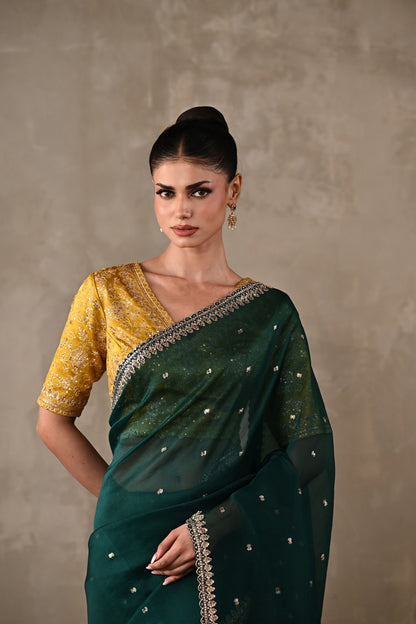 Silk Saree with Embroidered Blouse