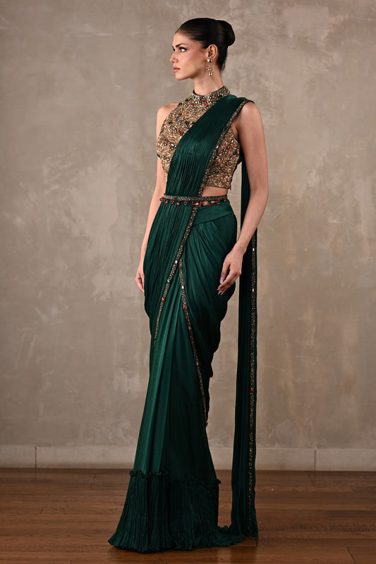 Bejewelled Drape Saree Set
