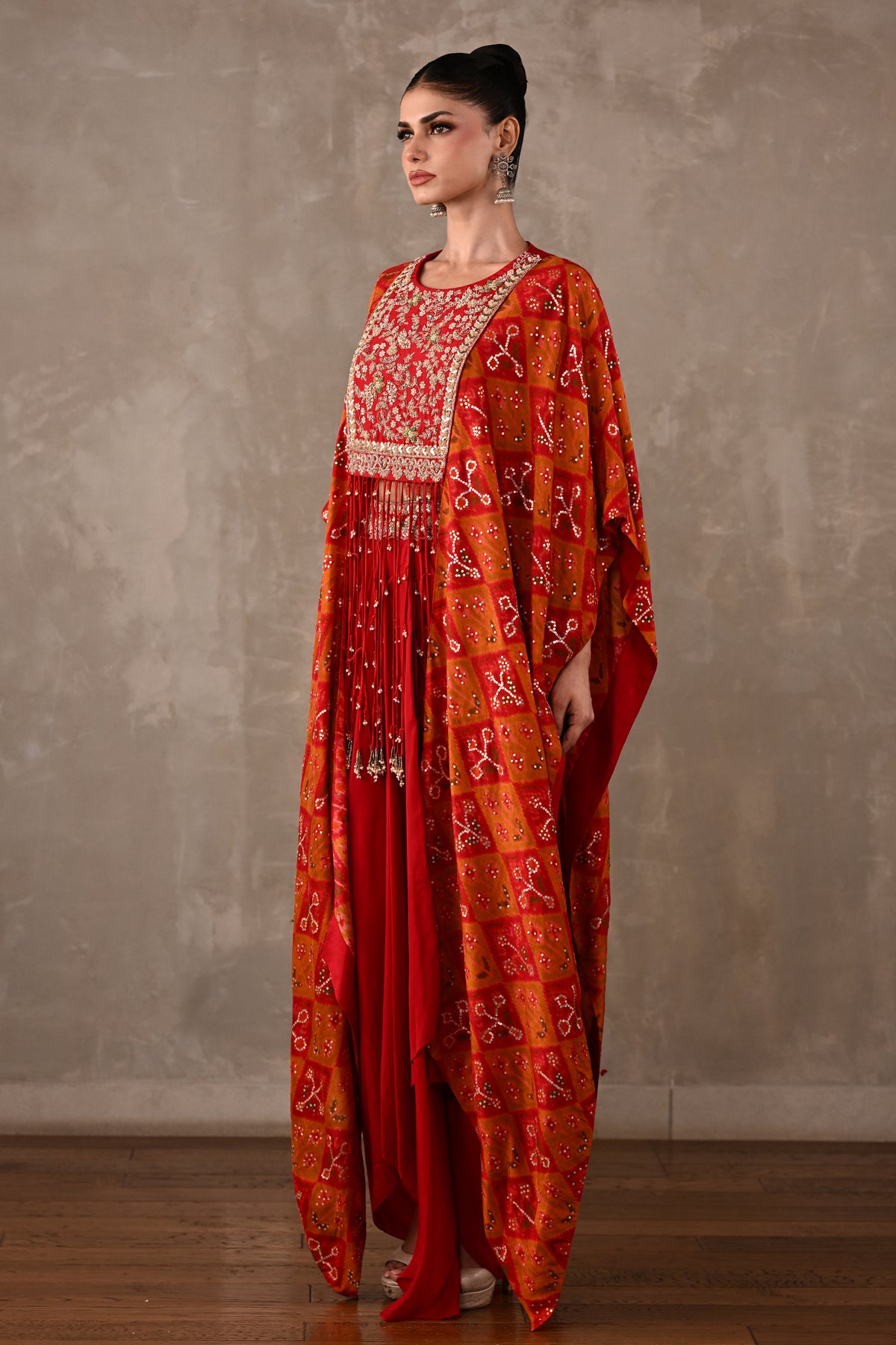 Pochampally Cape-Top & Drape Skirt Set