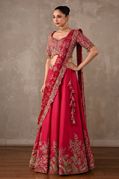 Embellished Drape Lehenga Set