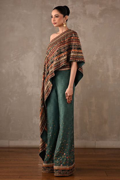 Embellished One-Shoulder Co-ord Set