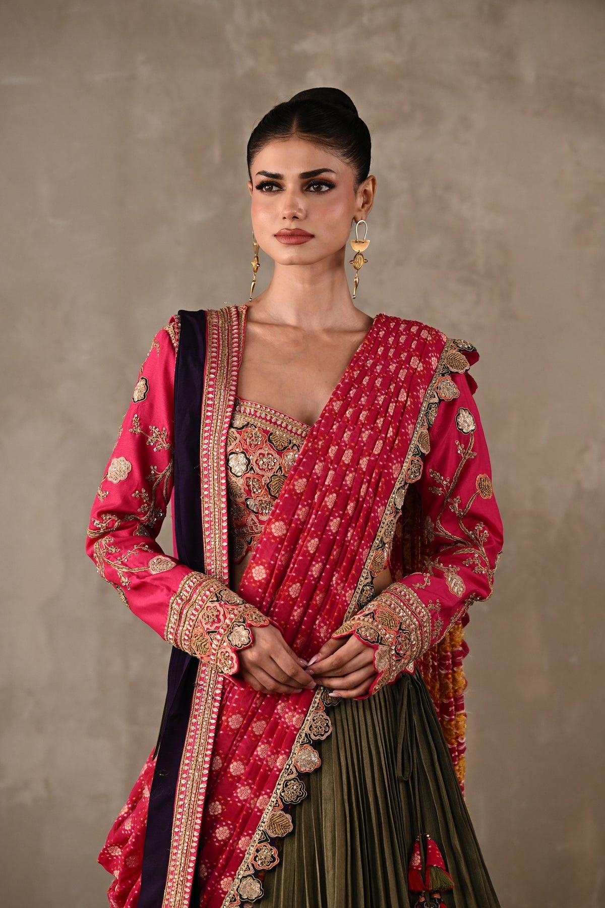 Heirloom Double Dupatta Pleated Lehenga Set