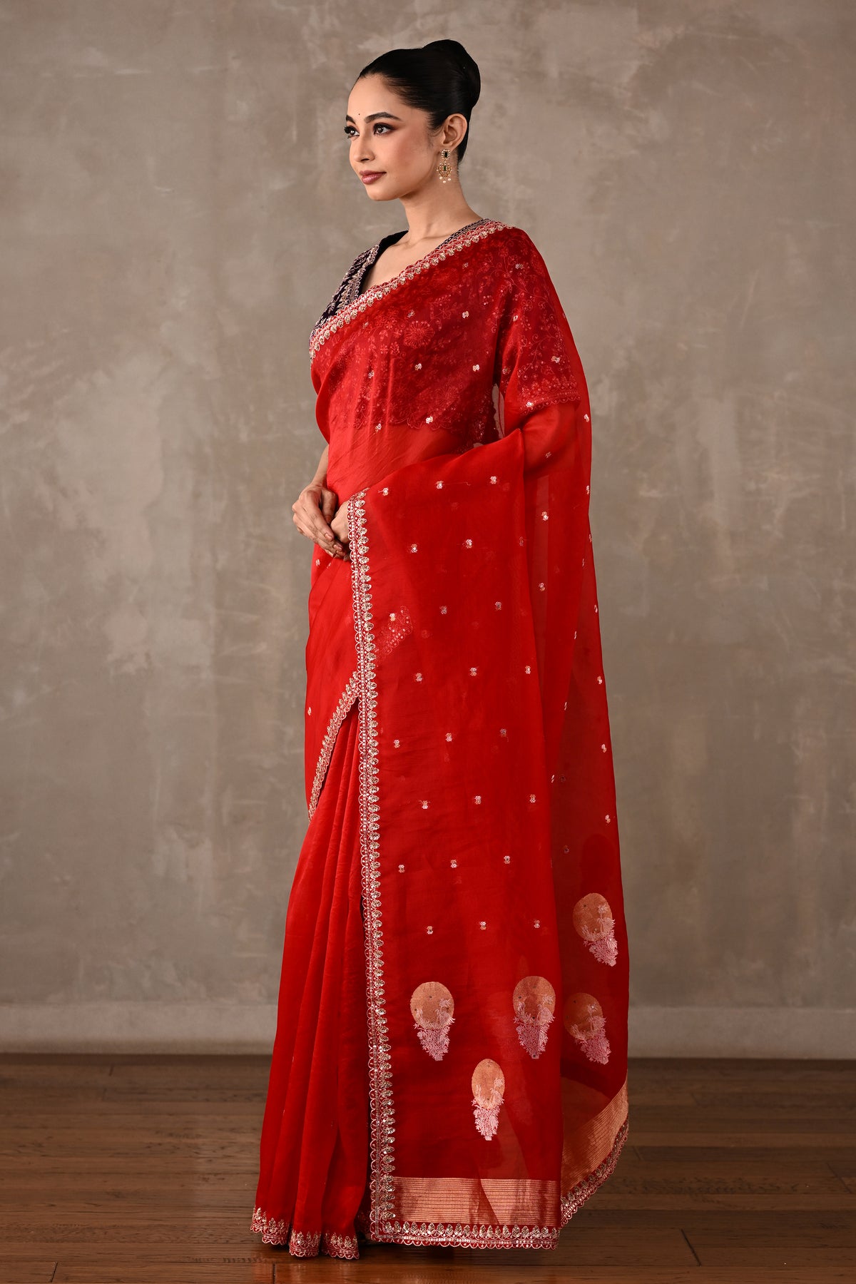 Silk Saree with Embroidered Blouse