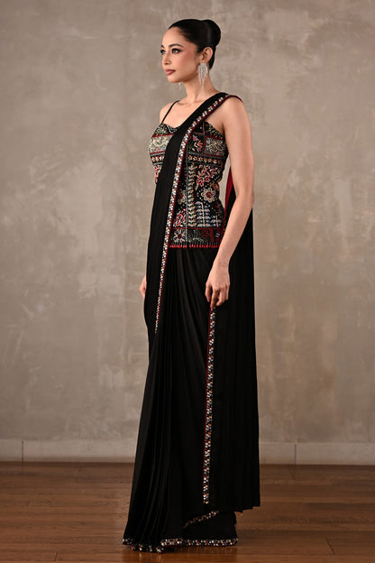 Midnight Heirloom Drape Saree Set