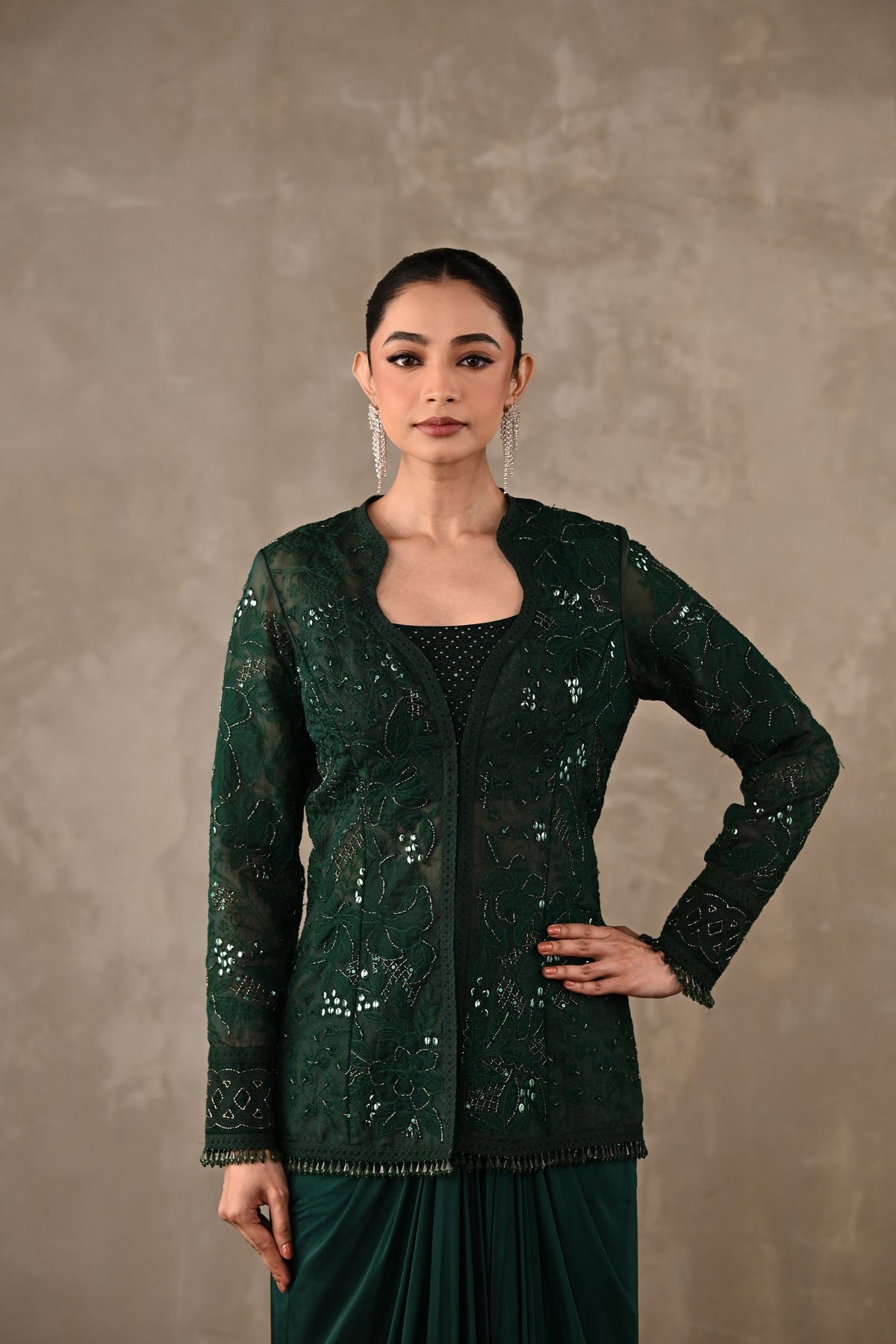 Embroidered Jacket Co-ord Set
