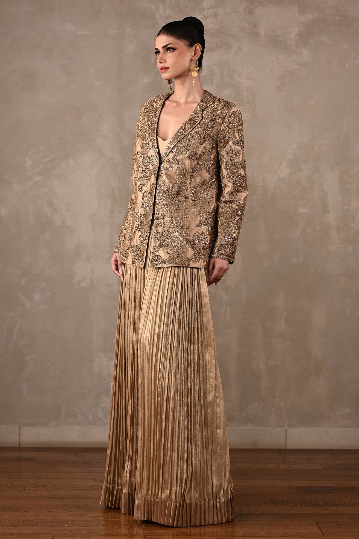 Zardosi Jacket & Pleated Pants Ensemble