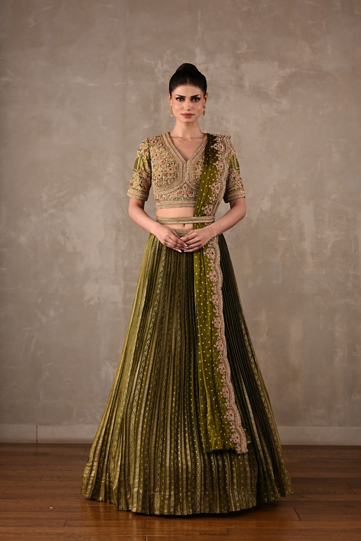 Regalia Pleated Brocade Lehenga Set