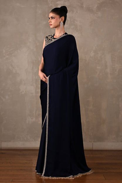 Embroidered Georgette Saree Set