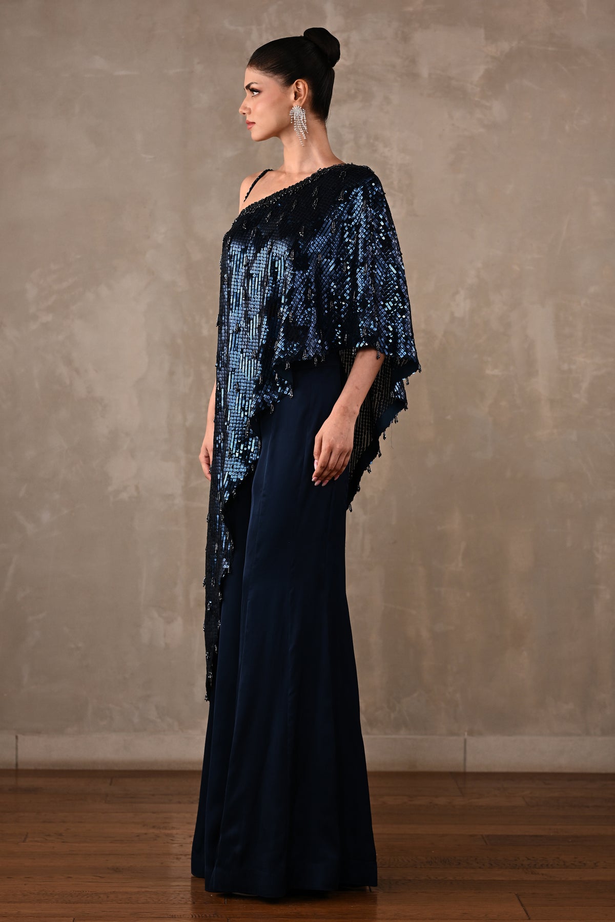 Embellished One-Shoulder Co-ord Set