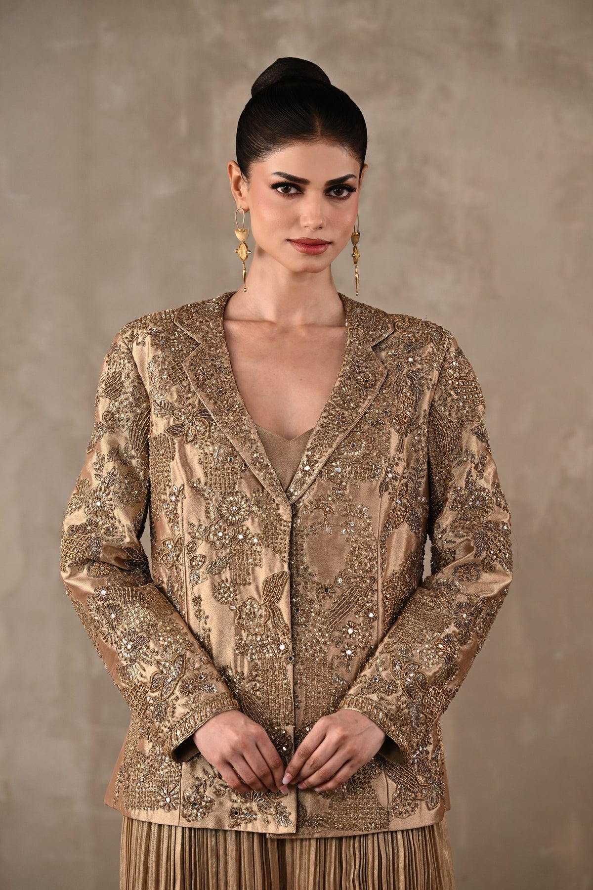 Zardosi Jacket & Pleated Pants Ensemble