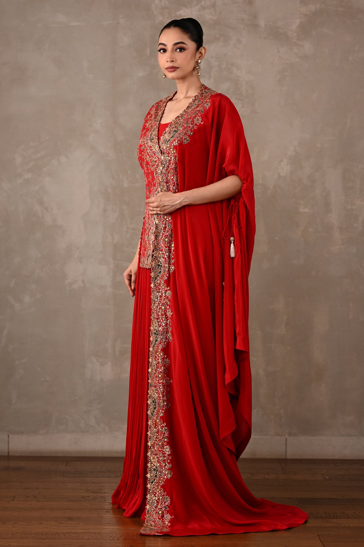 Embroidered Pleated Sharara Set