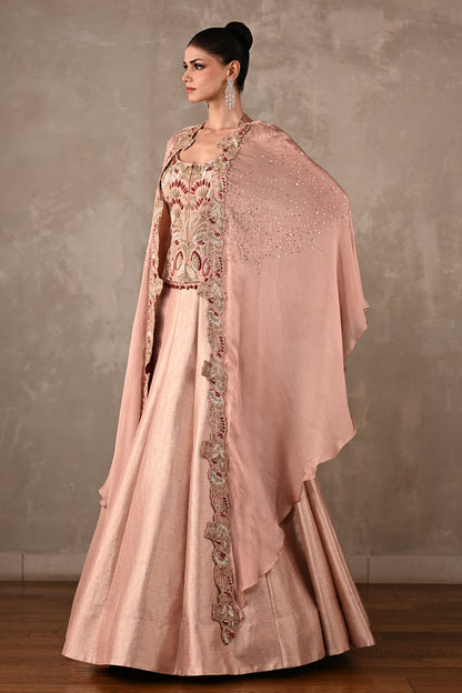 Thread Embroidered Silk Lehenga Set