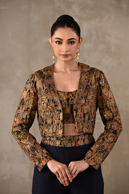 Embellished Cropped Jacket Co-ord Set